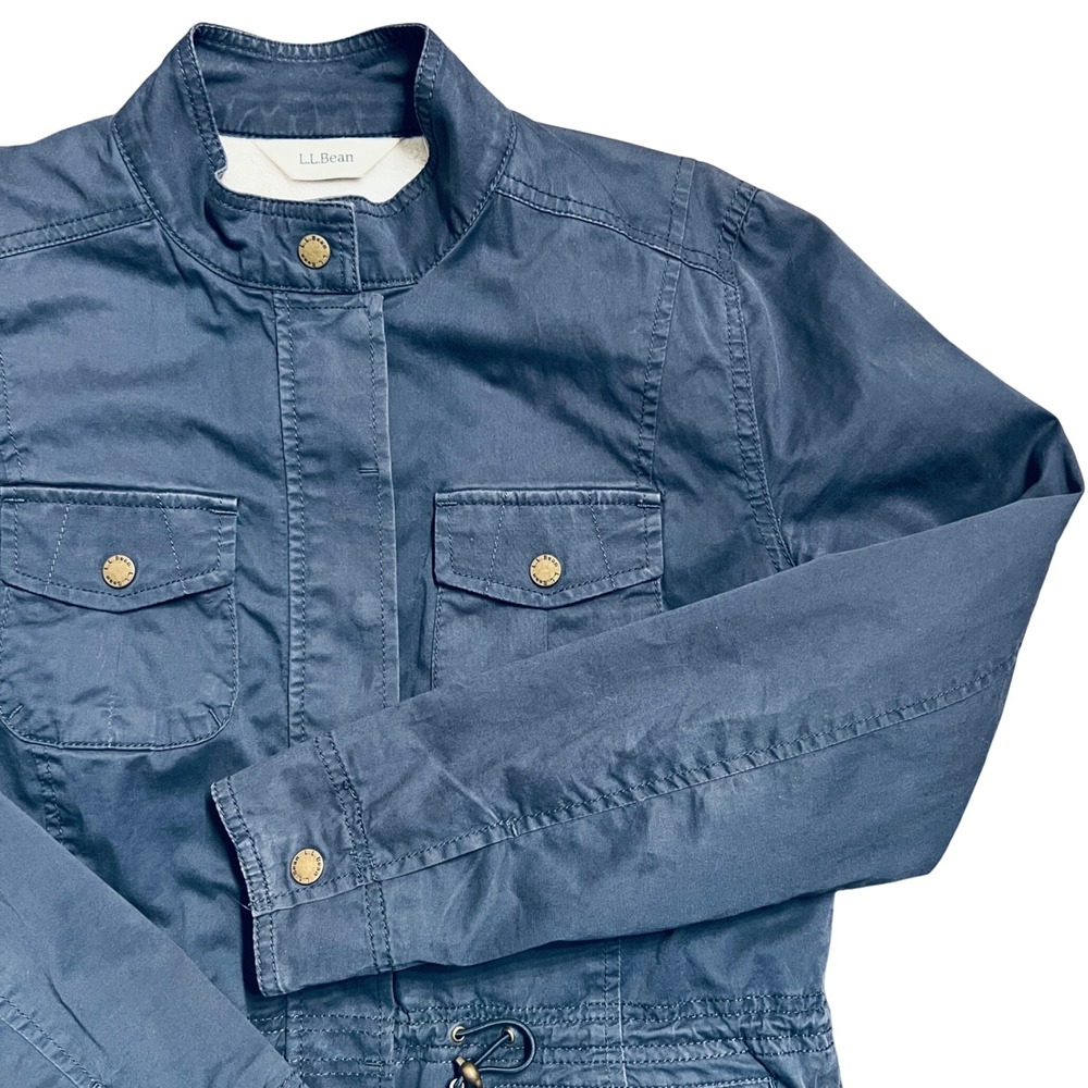 LLBean Women's Sherpa Lined Field‎ Jacket Navy Blue Size S Full Zip Pockets